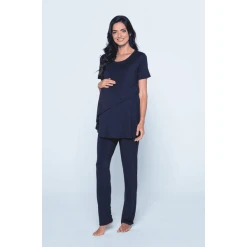 Cool Mama Umstands- Und Still-Pyjama 2 In 1 Navy Blau