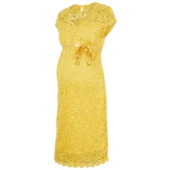 Mama;licious Umstandskleid MLNEWMIVANA Cream Gold